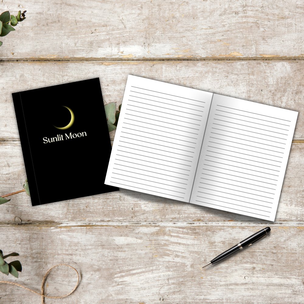 Sunlit Moon - Blank Writing Journal