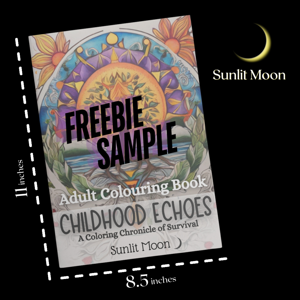 FREE SAMPLE - Childhood Echoes: A Colouring Chronicle of Survival - Adult Colouring Book