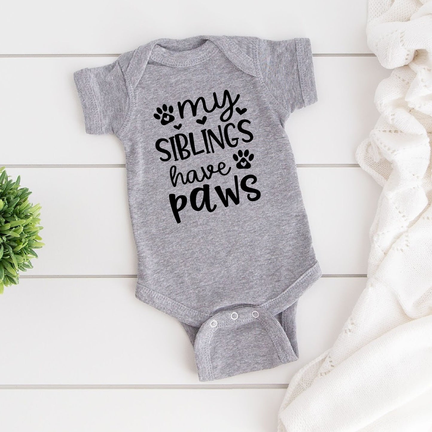 My Siblings Have Paws Diaper Shirt