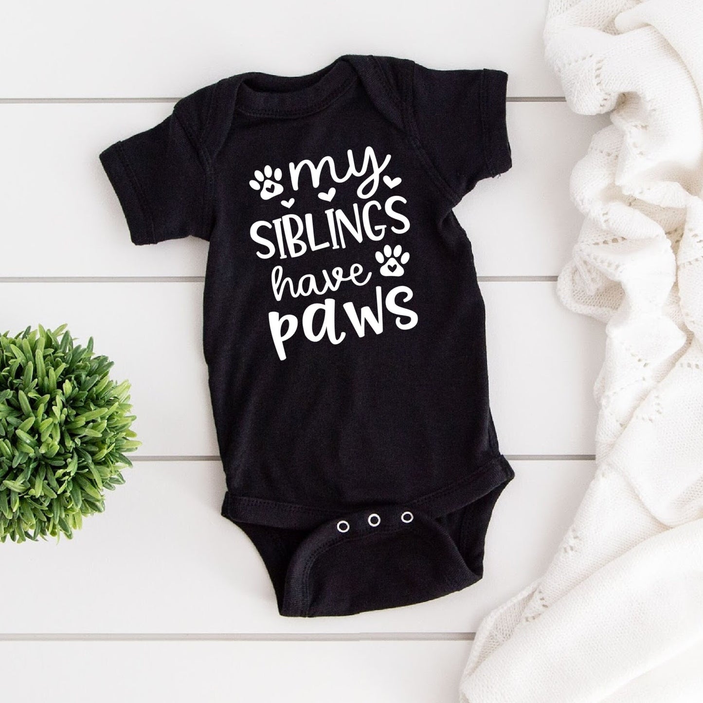 My Siblings Have Paws Diaper Shirt