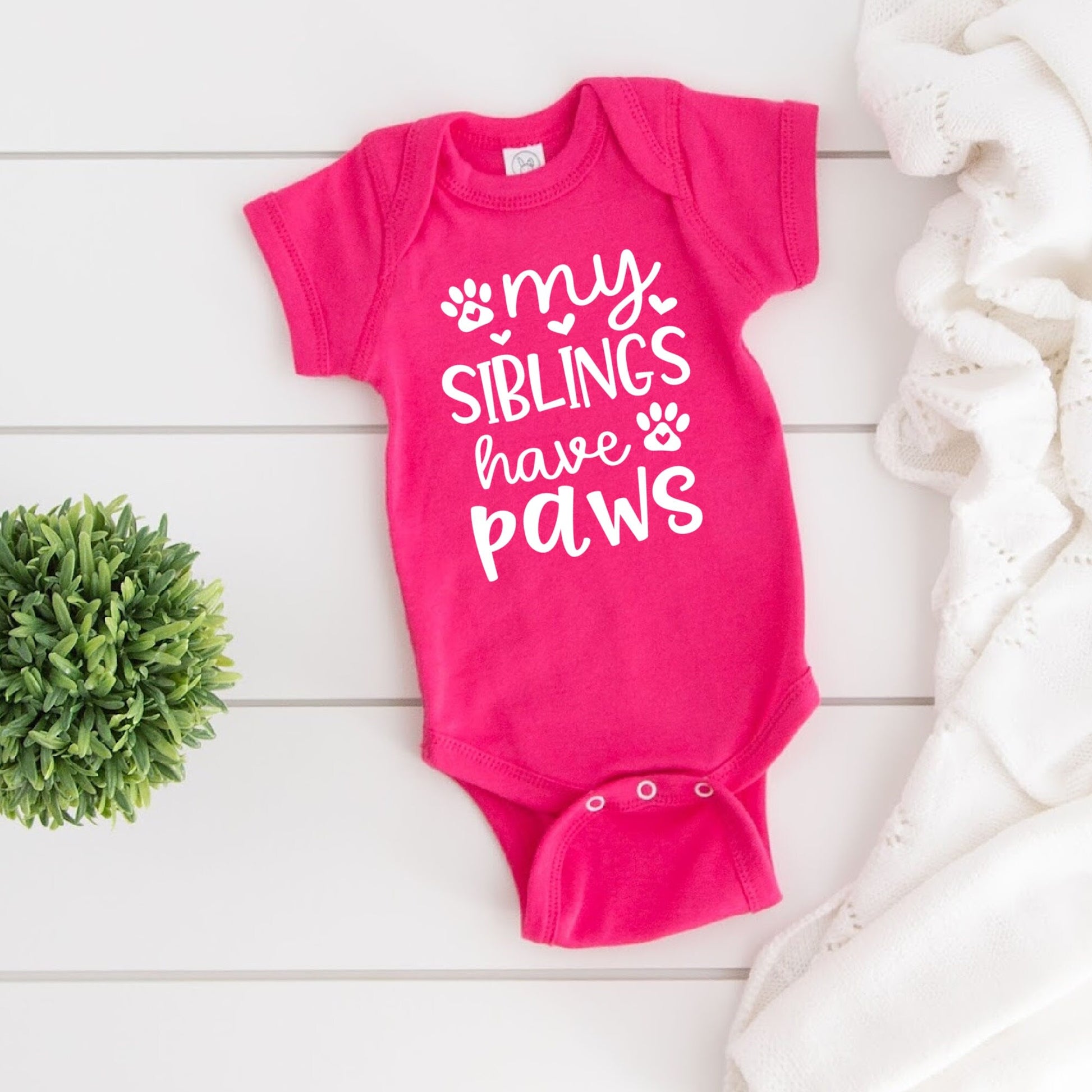 My Siblings Have Paws Diaper Shirt