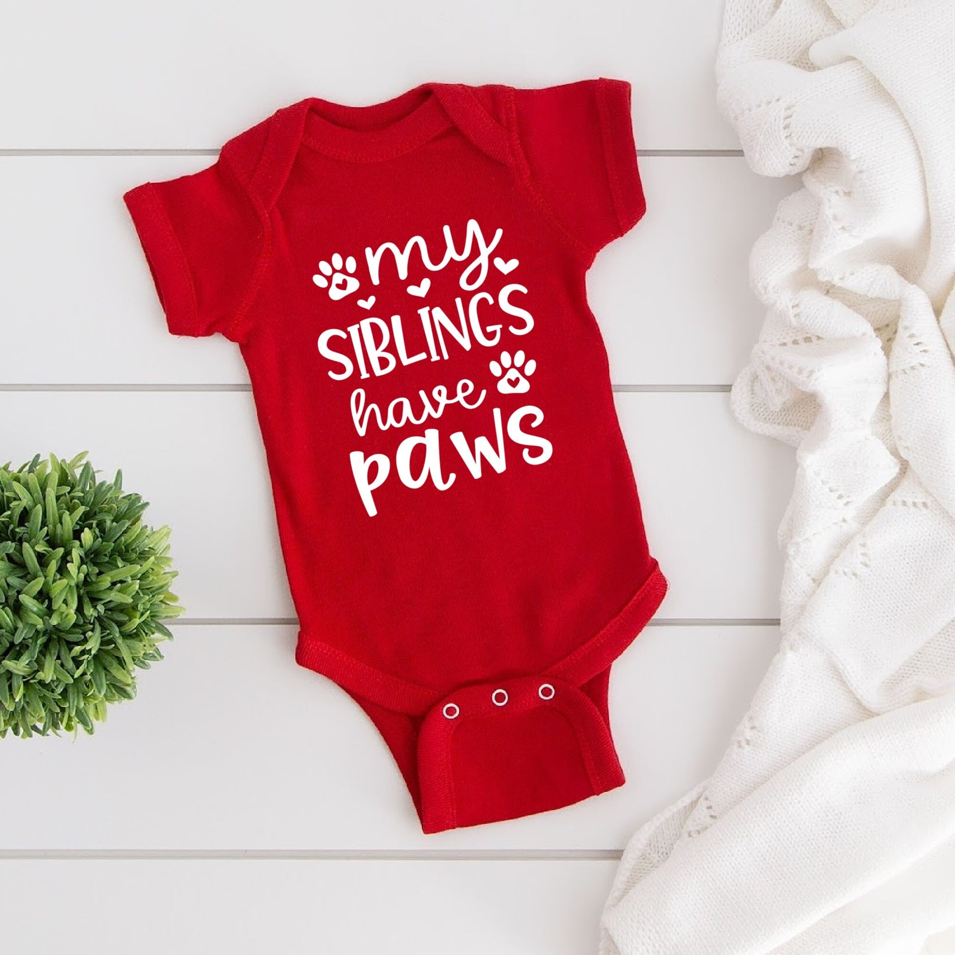 My Siblings Have Paws Diaper Shirt